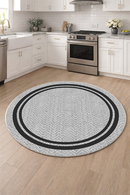 West Home Dijital Baskılı Yıkanabilir Kaymaz Taban Salon, Mutfak ve Yolluk Halısı-875 Grey