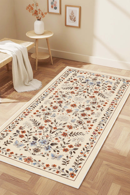 West Home Dijital Baskılı Yıkanabilir Kaymaz Taban Salon, Mutfak ve Yolluk Halısı-882 Beige