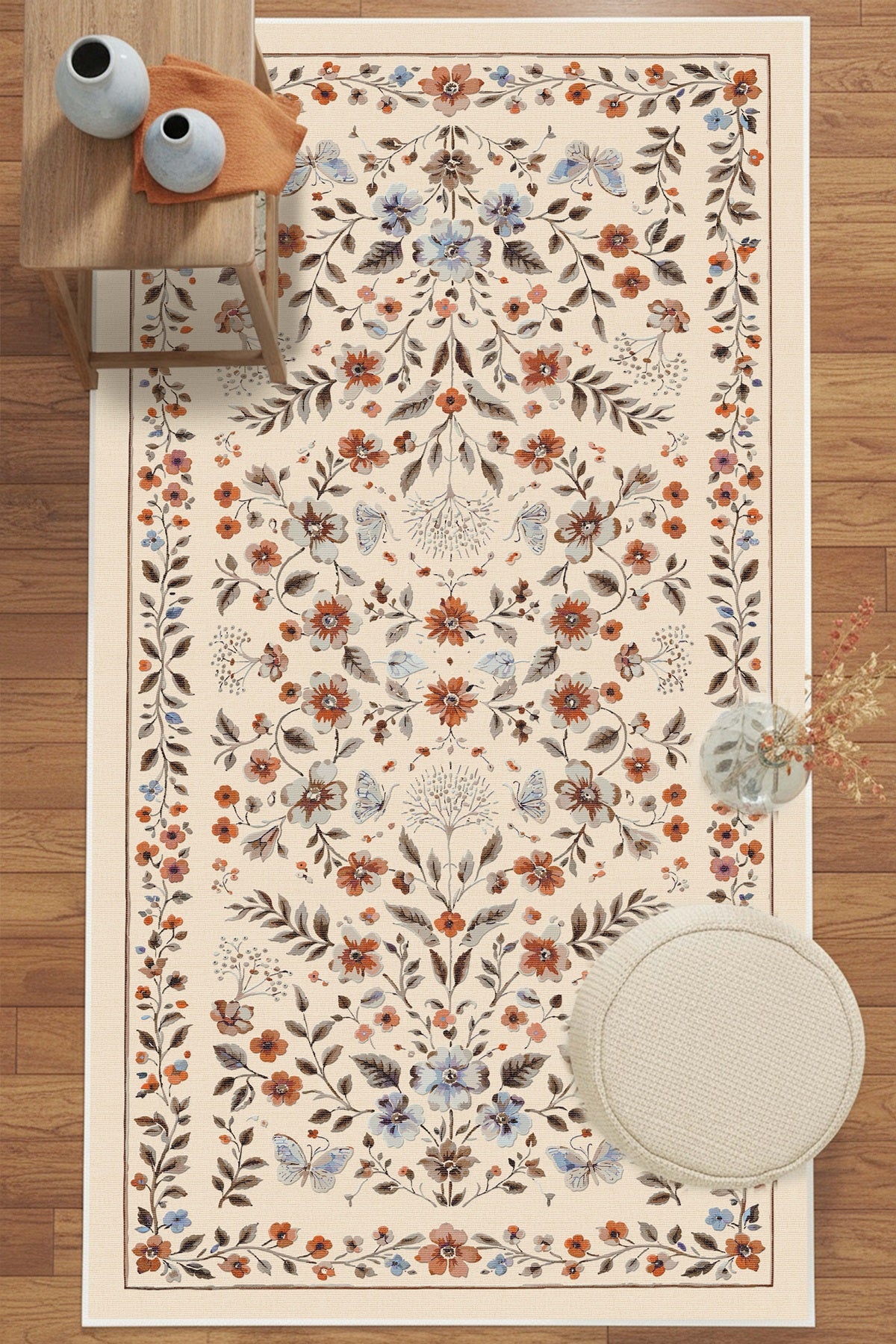 West Home Dijital Baskılı Yıkanabilir Kaymaz Taban Salon, Mutfak ve Yolluk Halısı-882 Beige