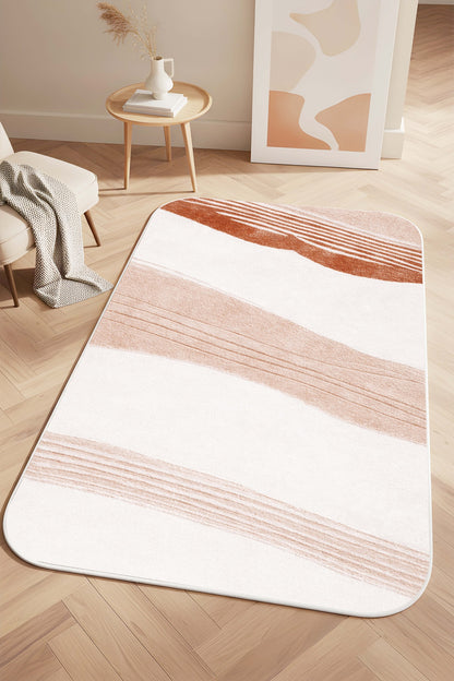 West Home Dijital Baskılı Yıkanabilir Kaymaz Taban Salon, Mutfak ve Yolluk Halısı-883 Beige