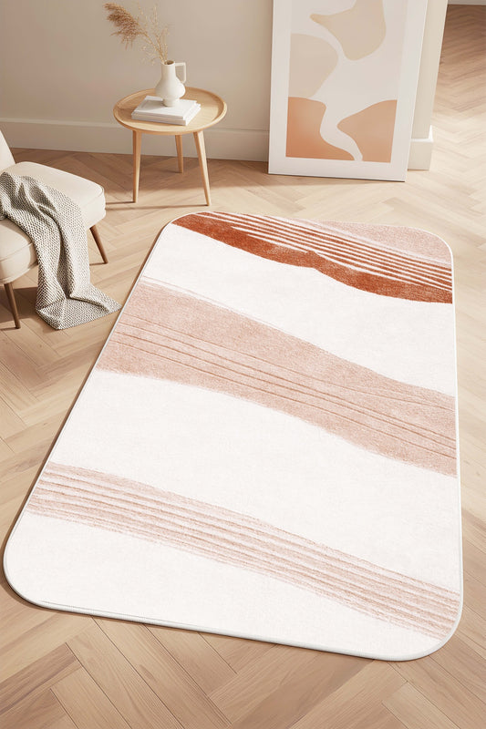 West Home Dijital Baskılı Yıkanabilir Kaymaz Taban Salon, Mutfak ve Yolluk Halısı-883 Beige