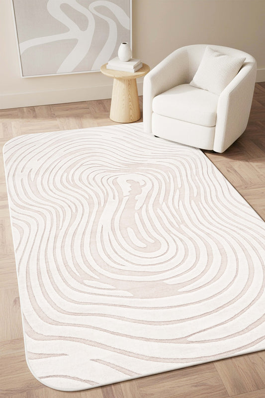 West Home Dijital Baskılı Yıkanabilir Kaymaz Taban Salon, Mutfak ve Yolluk Halısı-887 Beige