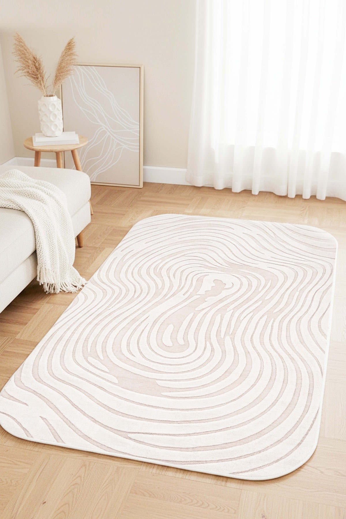 West Home Dijital Baskılı Yıkanabilir Kaymaz Taban Salon, Mutfak ve Yolluk Halısı-887 Beige