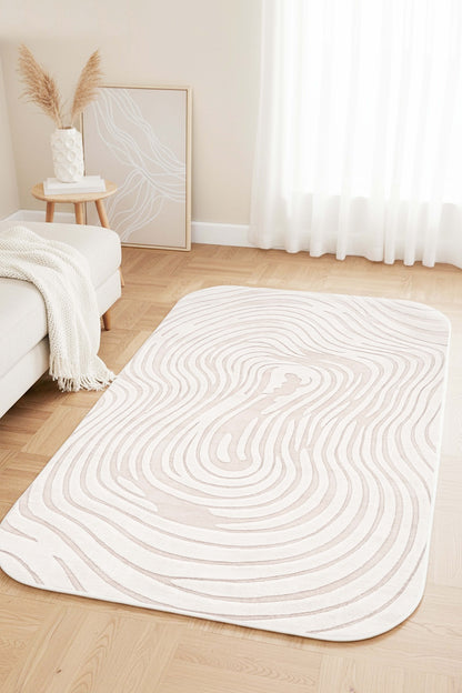 West Home Dijital Baskılı Yıkanabilir Kaymaz Taban Salon, Mutfak ve Yolluk Halısı-887 Beige