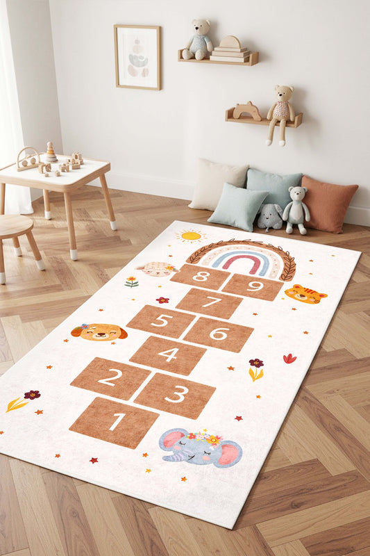 West Home Makinede Yıkanabilir, Çocuk Halısı-892 Beige