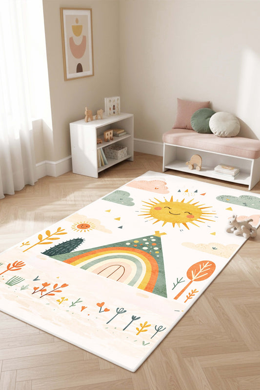 West Home Makinede Yıkanabilir, Çocuk Halısı-899 Beige