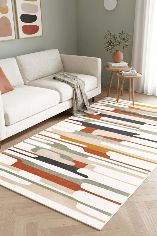 West Home Dijital Baskılı Yıkanabilir Kaymaz Taban Salon, Mutfak ve Yolluk Halısı-903 Beige