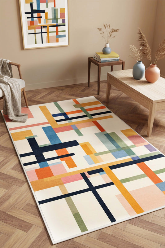 West Home Dijital Baskılı Yıkanabilir Kaymaz Taban Salon, Mutfak ve Yolluk Halısı-905 Multy