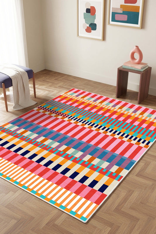 West Home Dijital Baskılı Yıkanabilir Kaymaz Taban Salon, Mutfak ve Yolluk Halısı-908 Multy