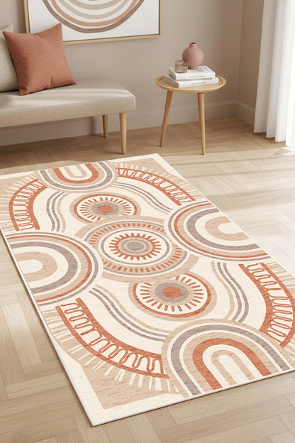 West Home Digital Print Washable Non-Slip Base Living Room, Kitchen and Hallway Rug - 859 Multy