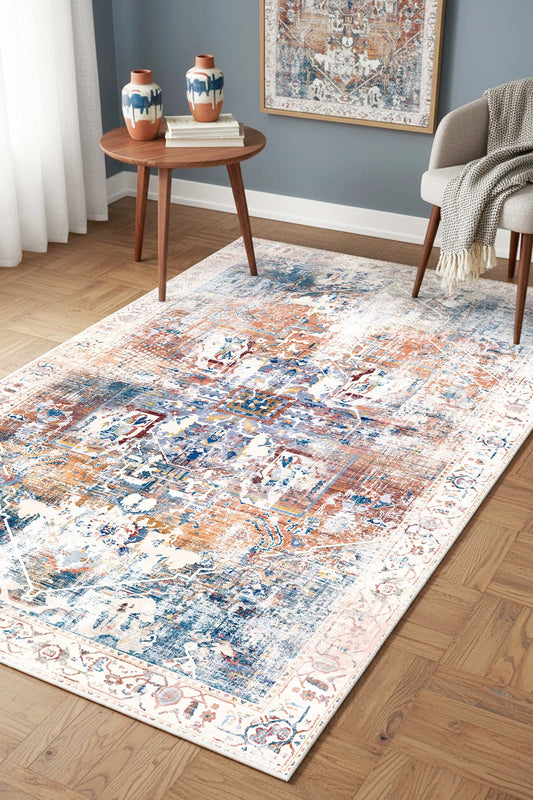 West Home Dijital Baskılı Yıkanabilir Kaymaz Taban Salon, Mutfak ve Yolluk Halısı-913 Multy
