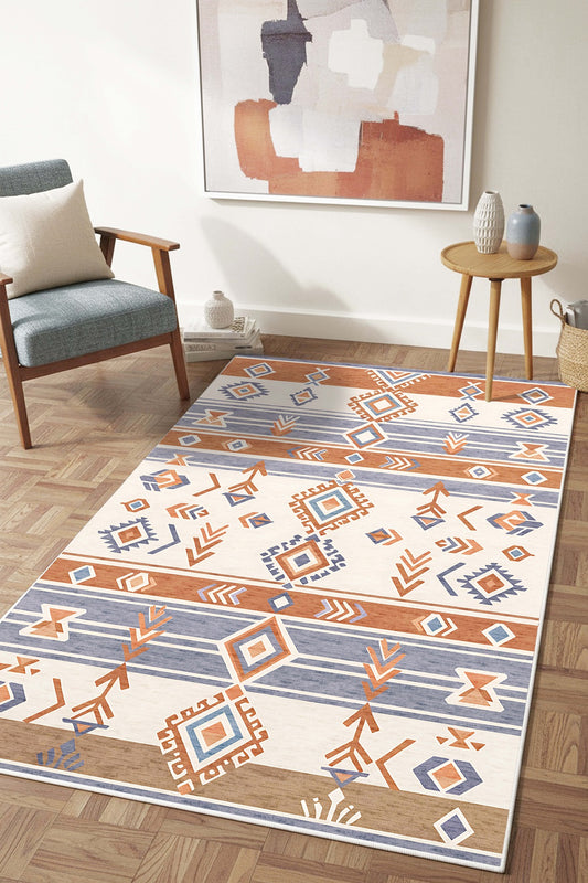 West Home Dijital Baskılı Yıkanabilir Kaymaz Taban Salon, Mutfak ve Yolluk Halısı-917 Multy