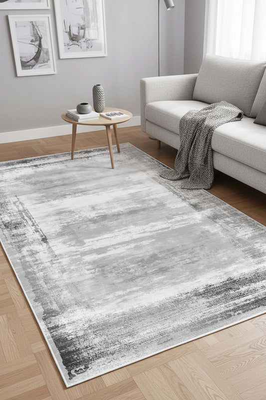 West Home Dijital Baskılı Yıkanabilir Kaymaz Taban Salon, Mutfak ve Yolluk Halısı-918 Grey