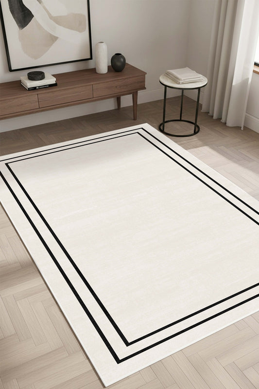West Home Dijital Baskılı Yıkanabilir Kaymaz Taban Salon, Mutfak ve Yolluk Halısı-919 Beige