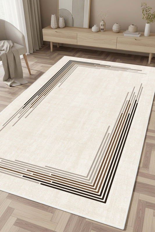 West Home Dijital Baskılı Yıkanabilir Kaymaz Taban Salon, Mutfak ve Yolluk Halısı-920 Beige