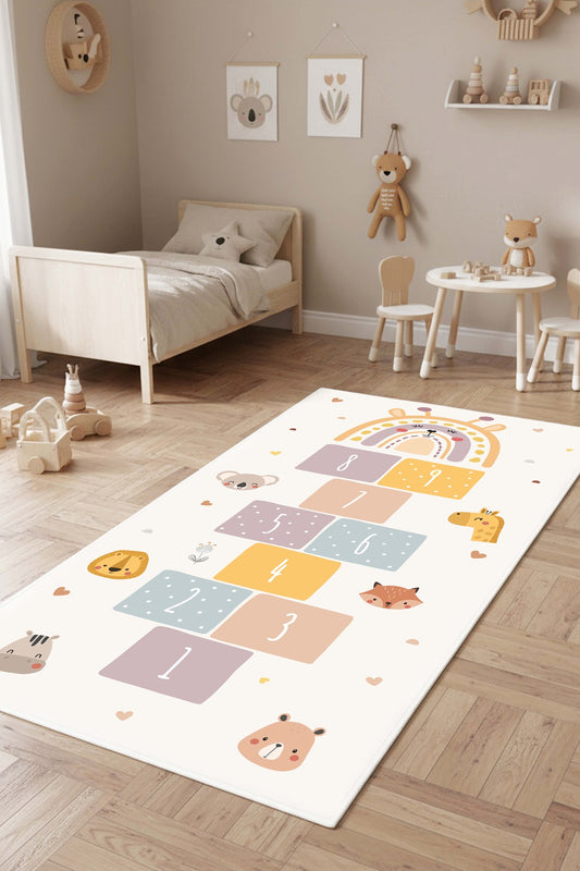 West Home Makinede Yıkanabilir, Çocuk Halısı-922 Beige