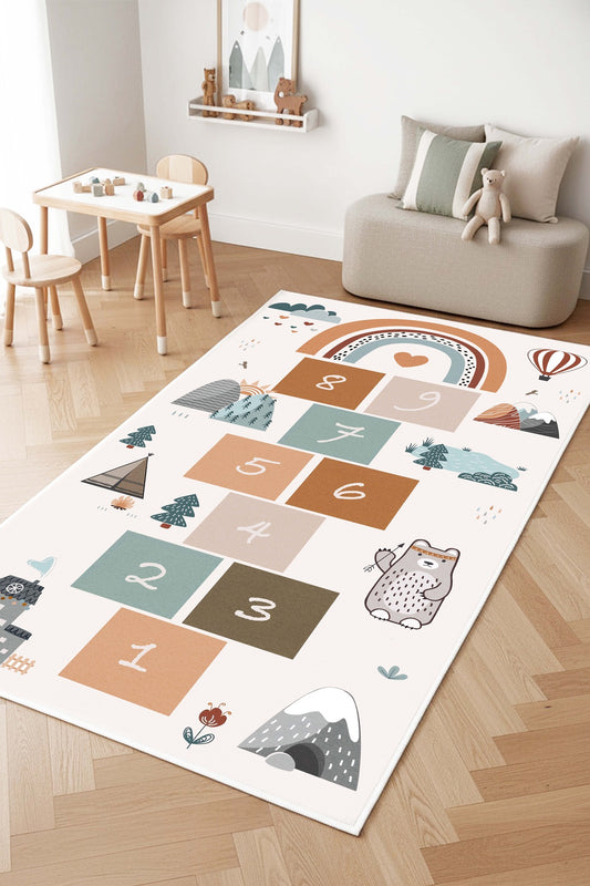 West Home Makinede Yıkanabilir, Çocuk Halısı-923 Beige