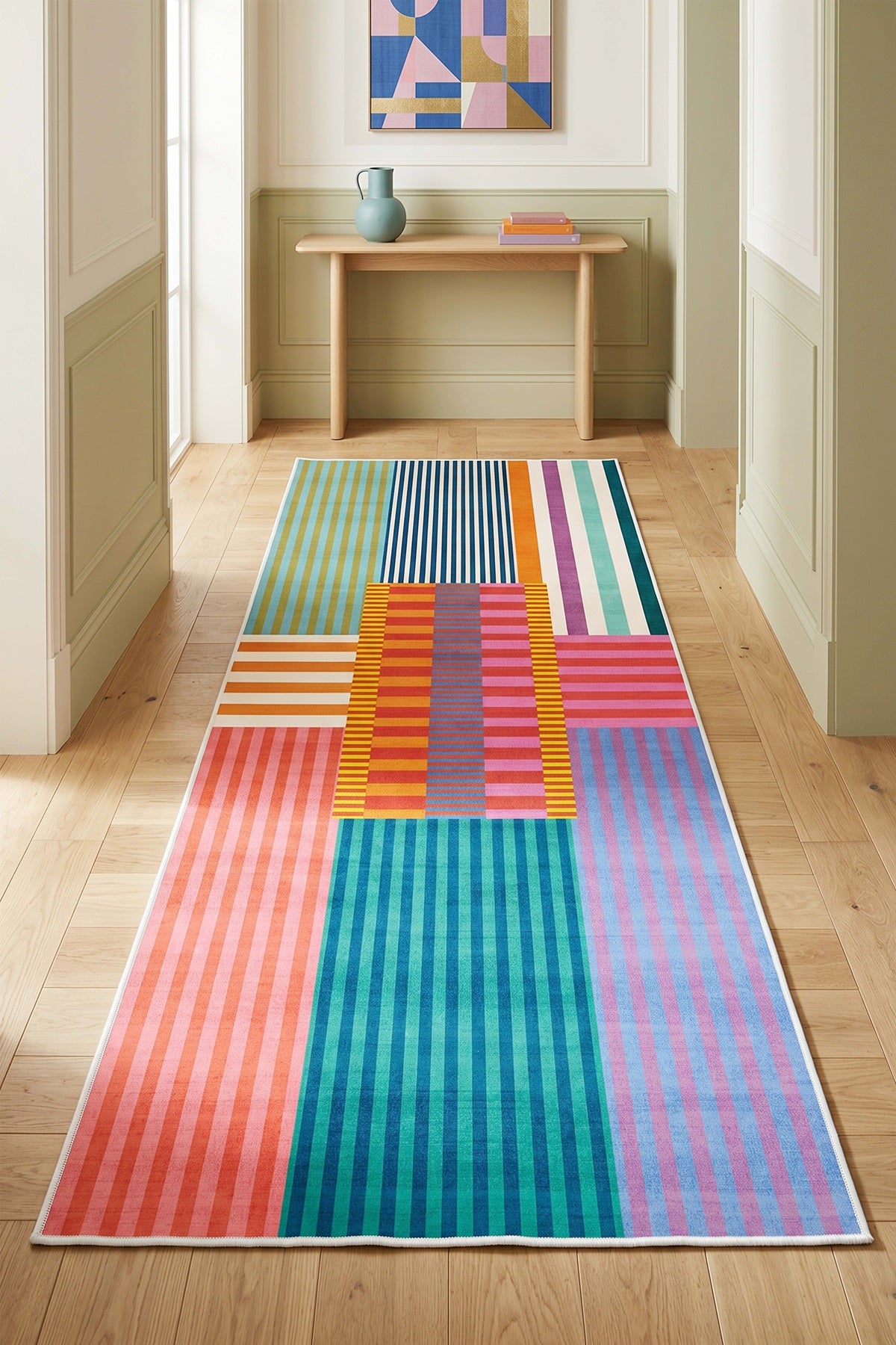 West Home Dijital Baskılı Yıkanabilir Kaymaz Taban Salon, Mutfak ve Yolluk Halısı-930 Multy