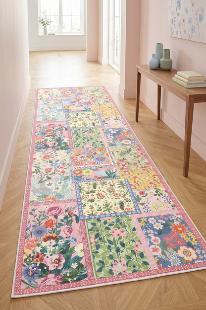 West Home Dijital Baskılı Yıkanabilir Kaymaz Taban Salon, Mutfak ve Yolluk Halısı-931 Multy