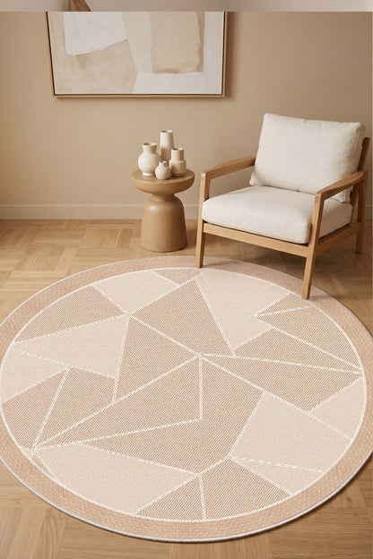 West Home Digital Print Washable Non-Slip Living Room, Kitchen and Hallway Rug - 422 Beige