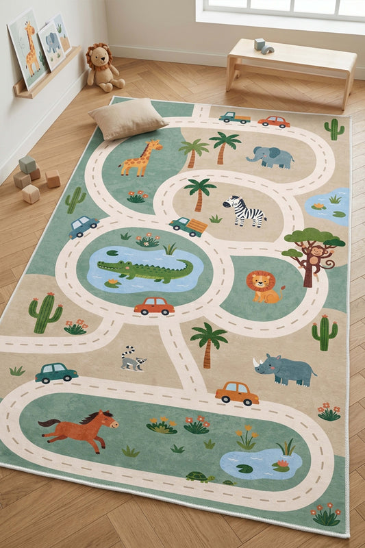 West Home Machine Washable Children's Rug - 562 Multy