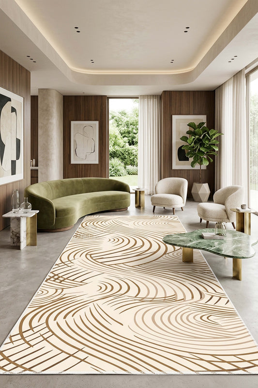 West Home Dijital Baskılı Yıkanabilir Kaymaz Taban Salon, Mutfak ve Yolluk Halısı-944 Beige