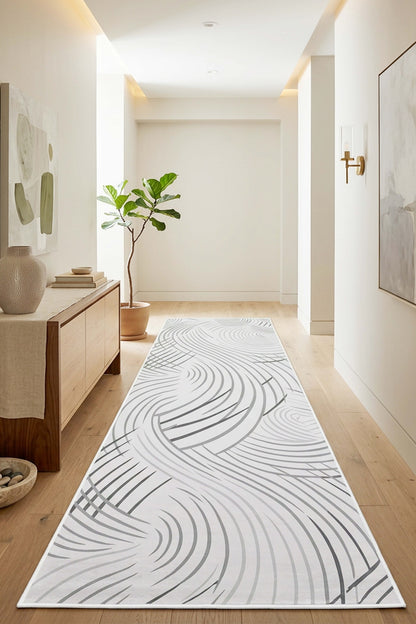 West Home Dijital Baskılı Yıkanabilir Kaymaz Taban Salon, Mutfak ve Yolluk Halısı-944 Grey