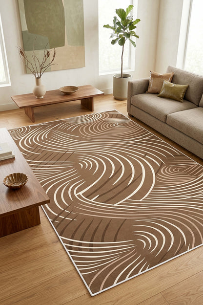 West Home Dijital Baskılı Yıkanabilir Kaymaz Taban Salon, Mutfak ve Yolluk Halısı-944 Sand