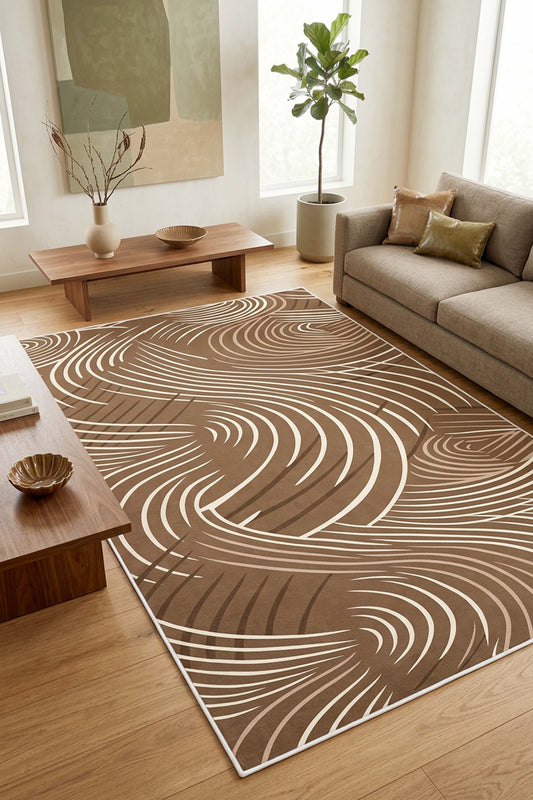 West Home Dijital Baskılı Yıkanabilir Kaymaz Taban Salon, Mutfak ve Yolluk Halısı-944 Sand