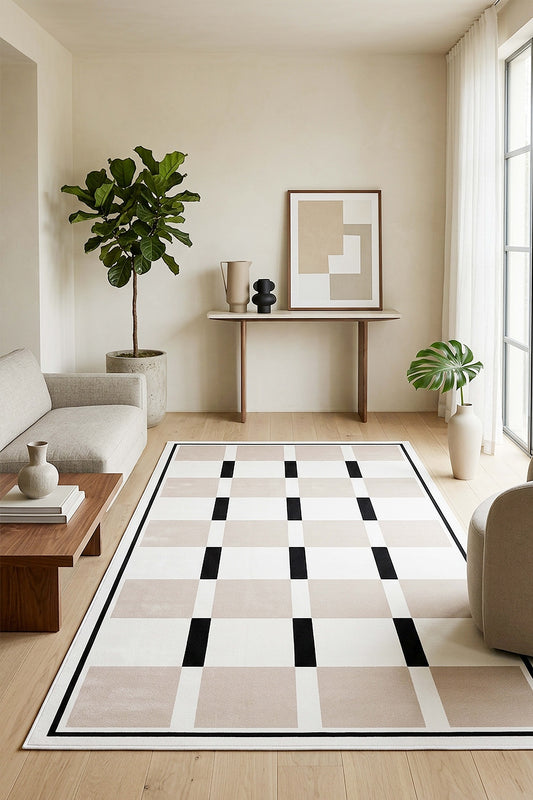 West Home Dijital Baskılı Yıkanabilir Kaymaz Taban Salon, Mutfak ve Yolluk Halısı-946 White