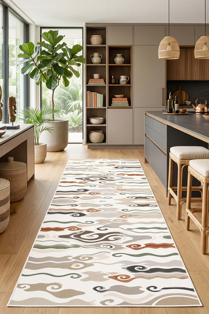 West Home Digital Print Washable Non-Slip Base Living Room, Kitchen and Hallway Rug - 859 Multy
