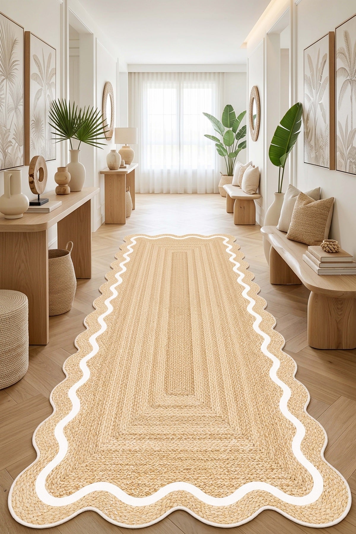West Home Dijital Baskılı Yıkanabilir Kaymaz Taban Salon, Mutfak ve Yolluk Halısı-961 Beige