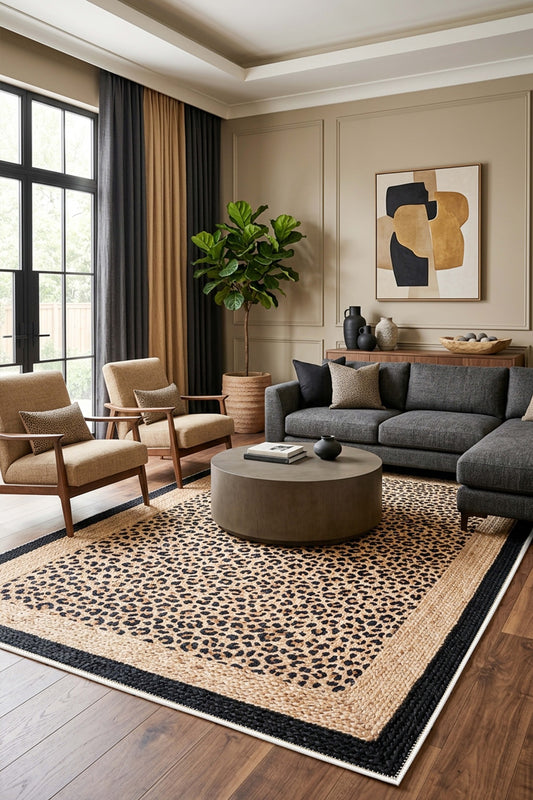 West Home Digital Print Washable Non-Slip Living Room, Kitchen and Hallway Rug - 786 Beige